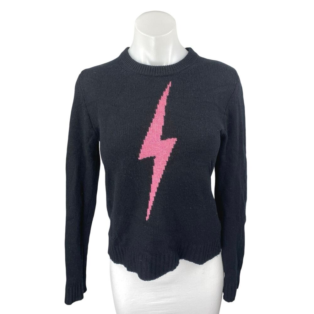 Zadig & Voltaire Delly Women's Black Flash Lightning Long Sleeve Sweater Top S